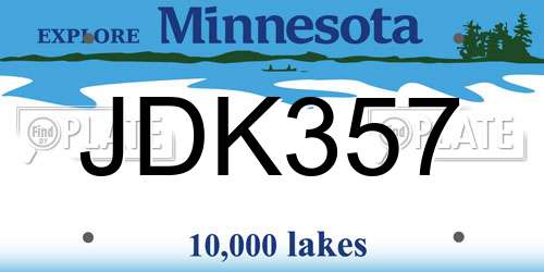 JDK357 Minnesota License Plate
