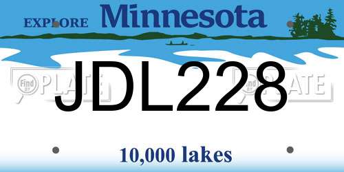 JDL228 Minnesota License Plate