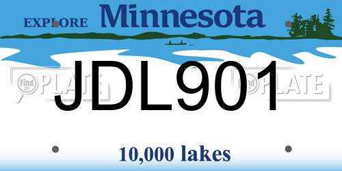JDL901 Minnesota License Plate