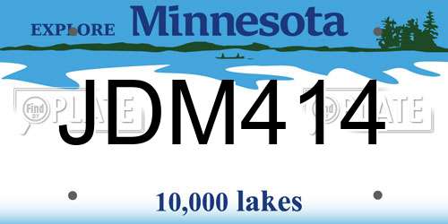 JDM414 Minnesota License Plate