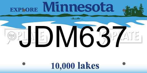 JDM637 Minnesota License Plate