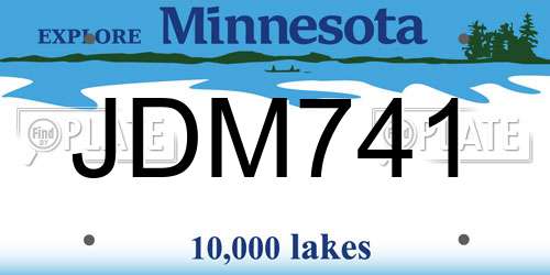 JDM741 Minnesota License Plate