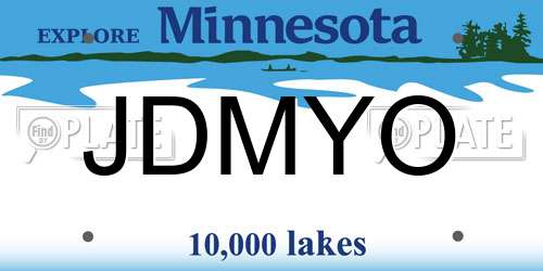 JDMYO Minnesota License Plate