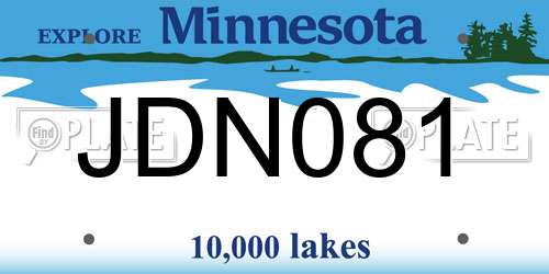 JDN081 Minnesota License Plate