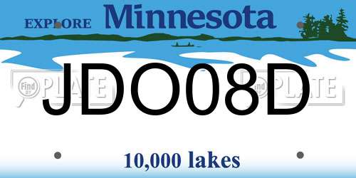 JDO08D Minnesota License Plate