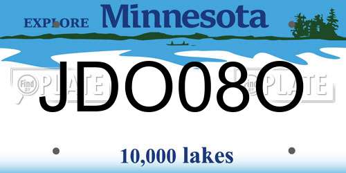 JDO08O Minnesota License Plate