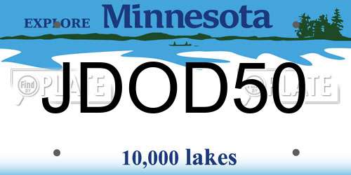 JDOD50 Minnesota License Plate