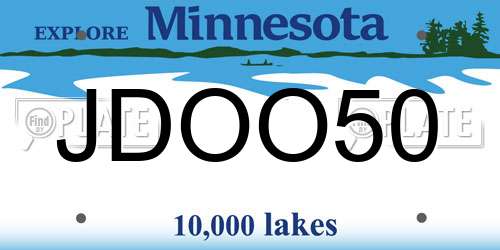 JDOO50 Minnesota License Plate
