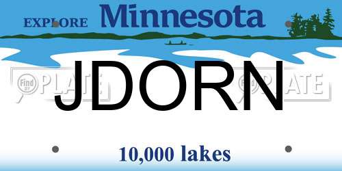 JDORN Minnesota License Plate