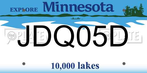 JDQ05D Minnesota License Plate