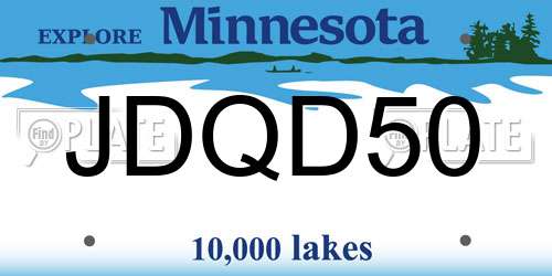 JDQD50 Minnesota License Plate