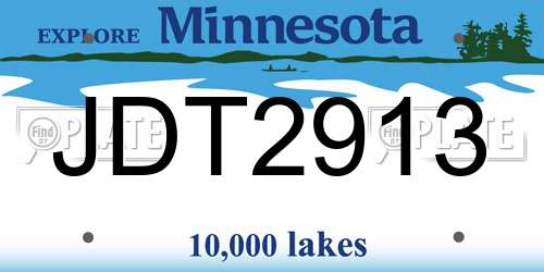 JDT2913 Minnesota License Plate