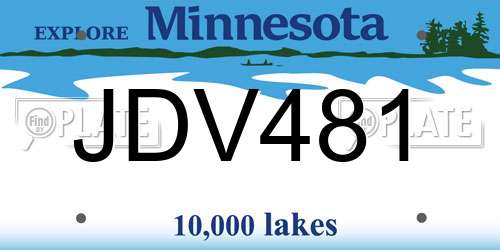 JDV481 Minnesota License Plate