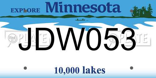 JDW053 Minnesota License Plate