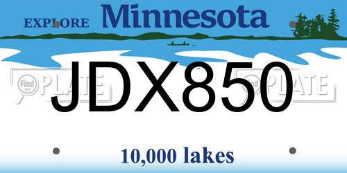 JDX850 Minnesota License Plate
