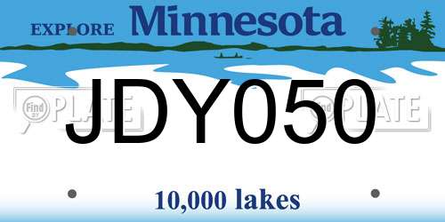 JDY050 Minnesota License Plate