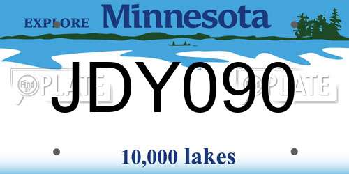 JDY090 Minnesota License Plate