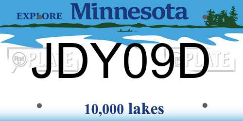 JDY09D Minnesota License Plate