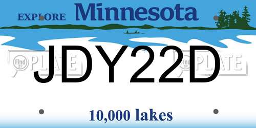 JDY22D Minnesota License Plate