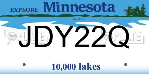 JDY22Q Minnesota License Plate