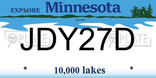 JDY27D Minnesota License Plate