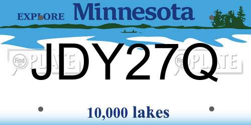 JDY27Q Minnesota License Plate