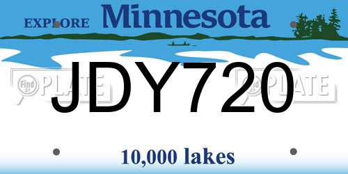 JDY720 Minnesota License Plate
