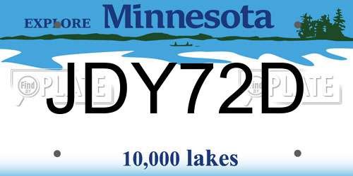 JDY72D Minnesota License Plate