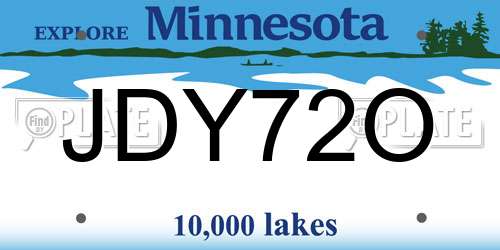 JDY72O Minnesota License Plate