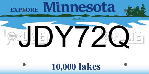 JDY72Q Minnesota License Plate
