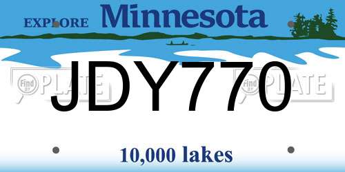 JDY770 Minnesota License Plate
