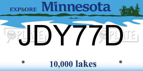 JDY77D Minnesota License Plate