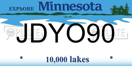 JDYO90 Minnesota License Plate