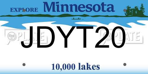 JDYT20 Minnesota License Plate