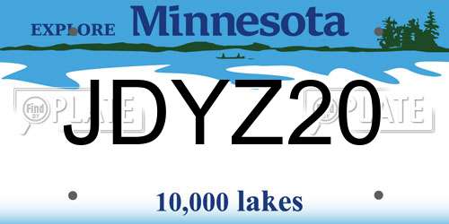 JDYZ20 Minnesota License Plate