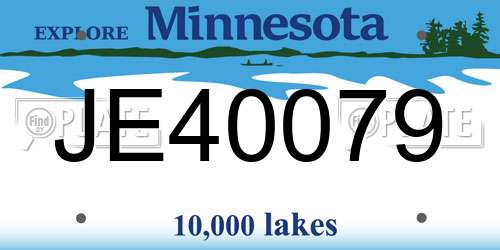 JE40079 Minnesota License Plate