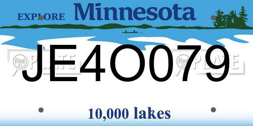 JE4O079 Minnesota License Plate
