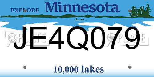 JE4Q079 Minnesota License Plate