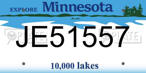JE51557 Minnesota License Plate