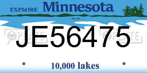 JE56475 Minnesota License Plate