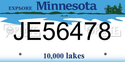 JE56478 Minnesota License Plate