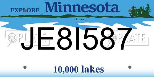 JE8I587 Minnesota License Plate