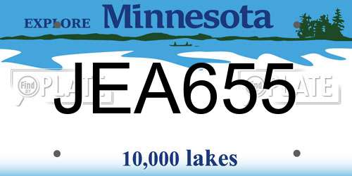 JEA655 Minnesota License Plate