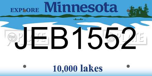 JEB1552 Minnesota License Plate