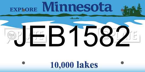 JEB1582 Minnesota License Plate