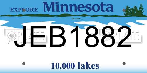 JEB1882 Minnesota License Plate