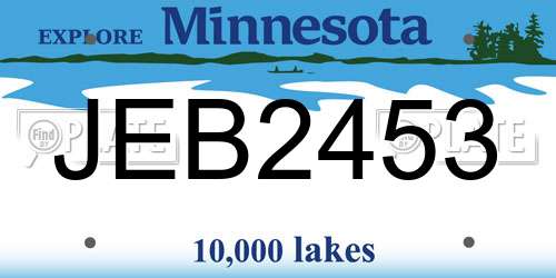 JEB2453 Minnesota License Plate