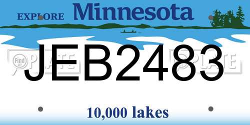 JEB2483 Minnesota License Plate