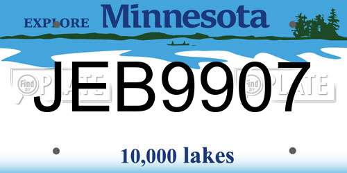 JEB9907 Minnesota License Plate
