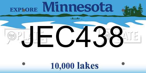 JEC438 Minnesota License Plate